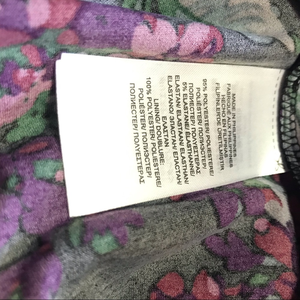 π·NWT! Chaps Vibrant Floral Faux Wrap Dress - Picture 7 of 7